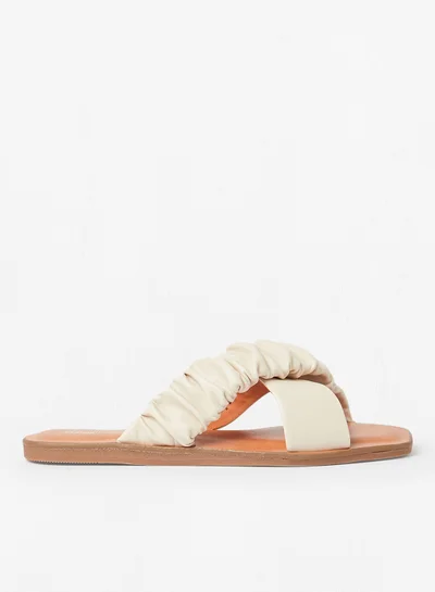 CALL IT SPRING Scrunchee Strappy Slip Ons White