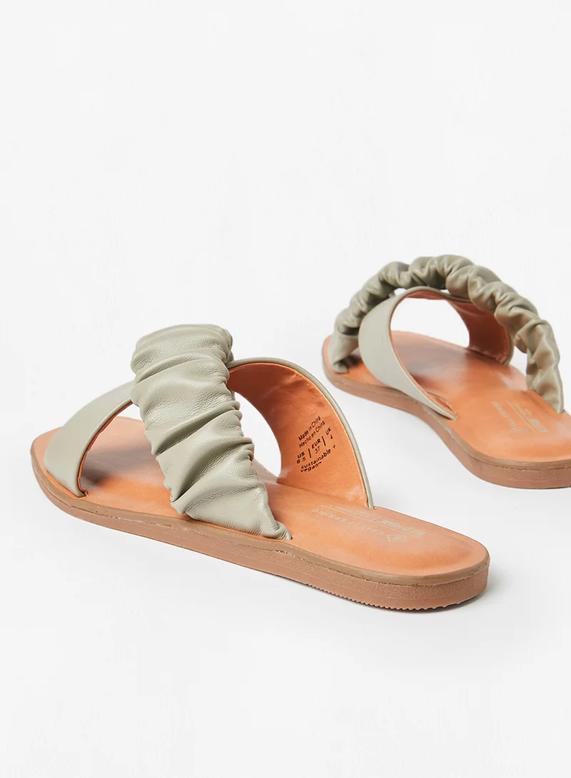 CALL IT SPRING Scrunchee Strappy Slip Ons Grey