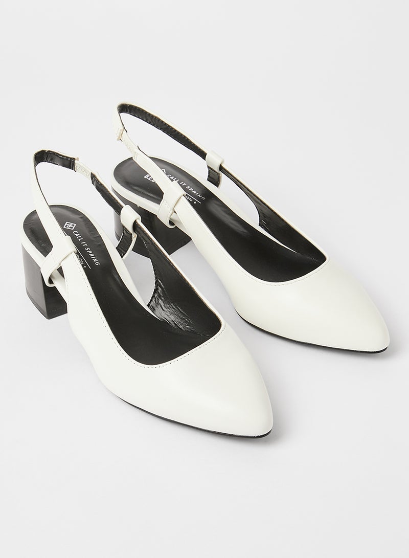 CALL IT SPRING Coco Block Heel Pumps White  - Image 2