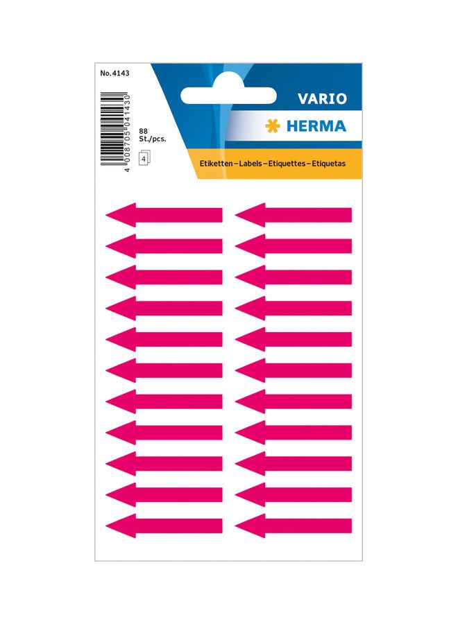 88-Piece Vario Label Arrows Sticker Pink