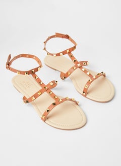 Aila Studded Buckle Sandals Brown  - Image 2