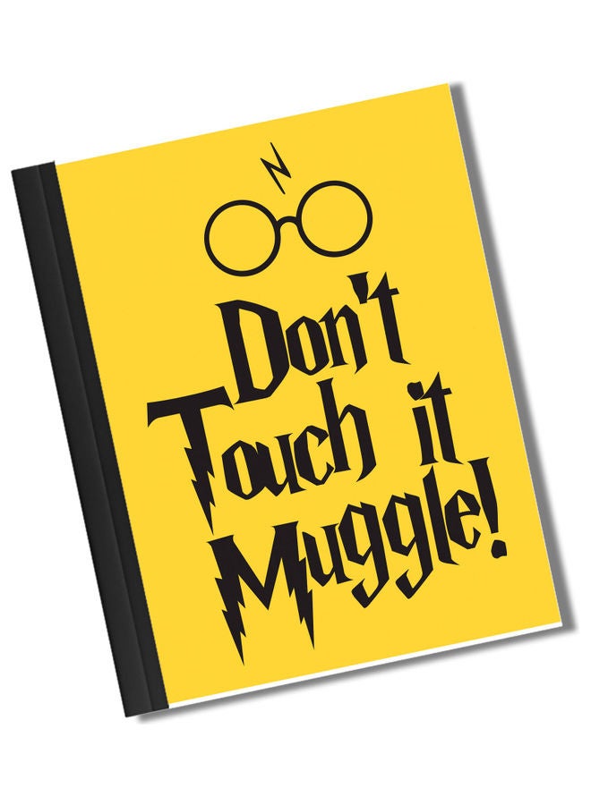 LIT - Harry Potter Theme Printed Cover A4 Size Binded Notebook Yellow/Black - Image 1