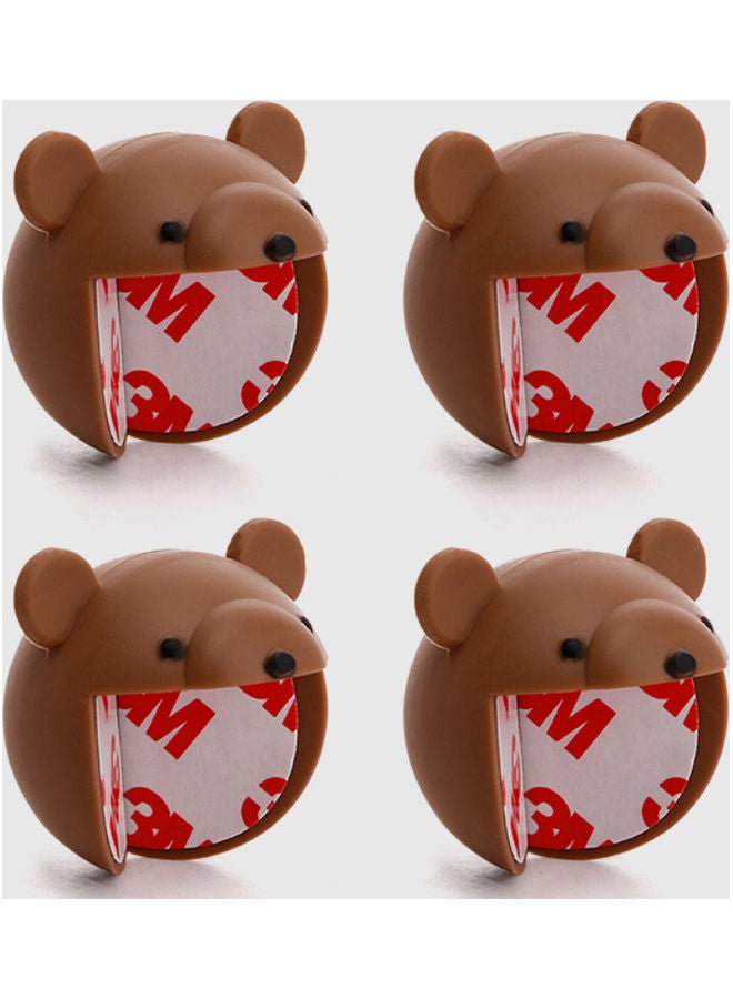 4-Piece Child Safety Corner Protection Brown 