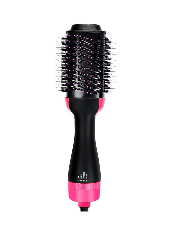 Generic Hot Hair Brush Styler for Straightening Curling Electric Blower Black/Pink  - Image 1