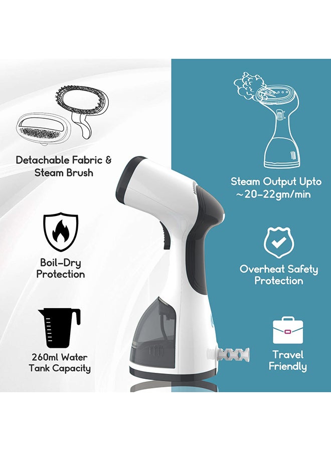 Handheld garment_steamer 0.26 L Potable Garment Steamer With Handheld Steam Iron - 0.26 Liter 1200 W With Quick Heat- Grey 1200 W Grey