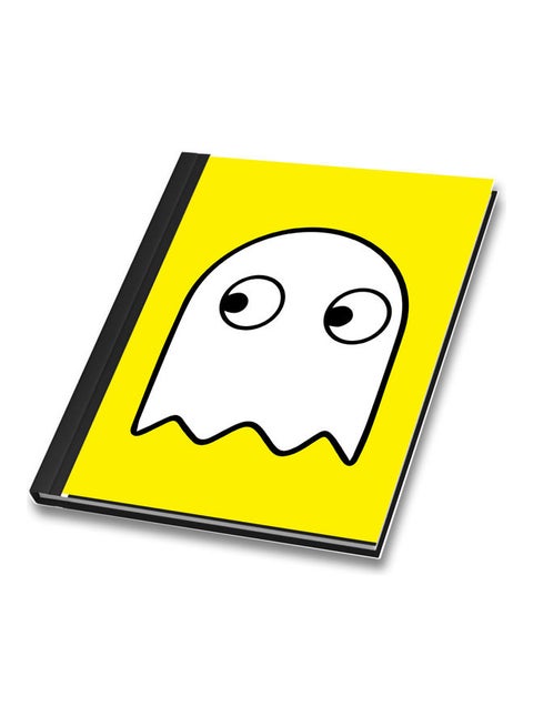 Pacman Ghost Cover Printed A4 Size Binded Notebook Yellow/White