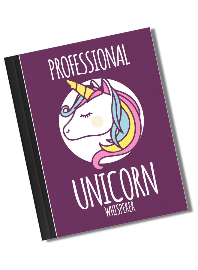 LIT - Unicorn Printed Cover A4 Size Binded Notebook Multicolour - Image 1