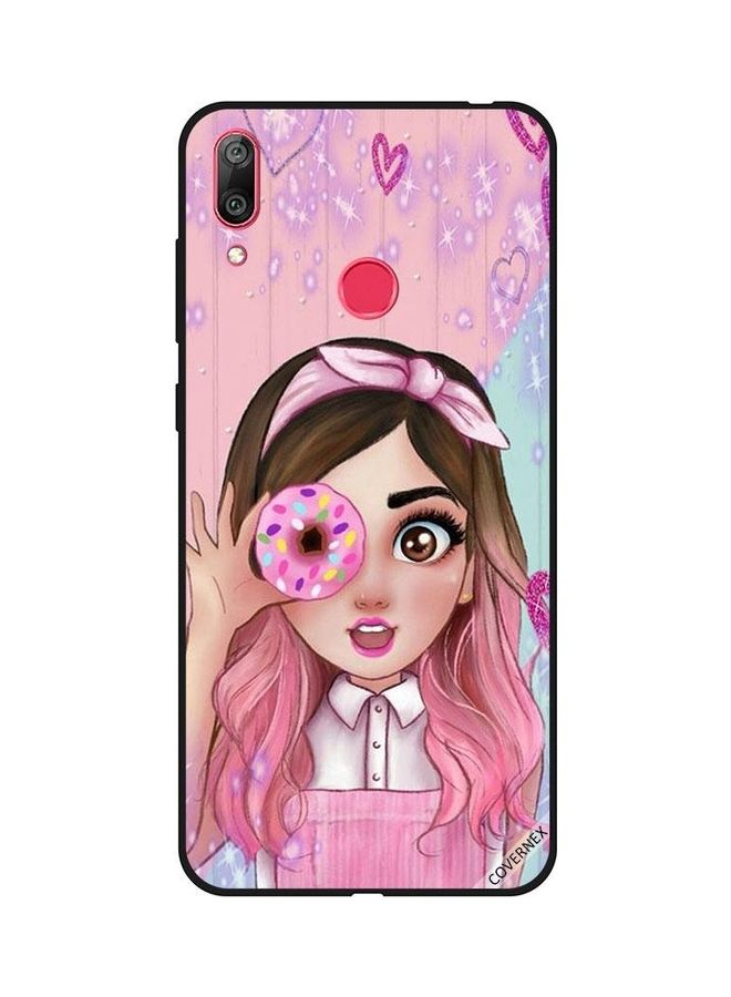 Covernex Cute Little Girl Holding Donut Protective Case Cover For Huawei Y7 Prime 2019 Multicolour