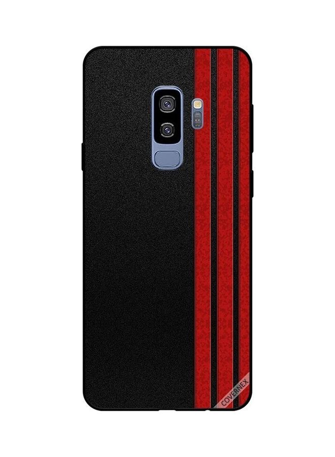 كوفرنيكس غطاء حماية واقٍ بطبعة ثلاثة خطوط رأسية باللون الأحمر هاتف سامسونج جالاكسي S9 بلس أسود/أحمر - Image 1