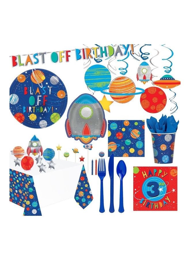 Amscan 3rd Birthday Blast Off Party Kit For 8 People - Image 1