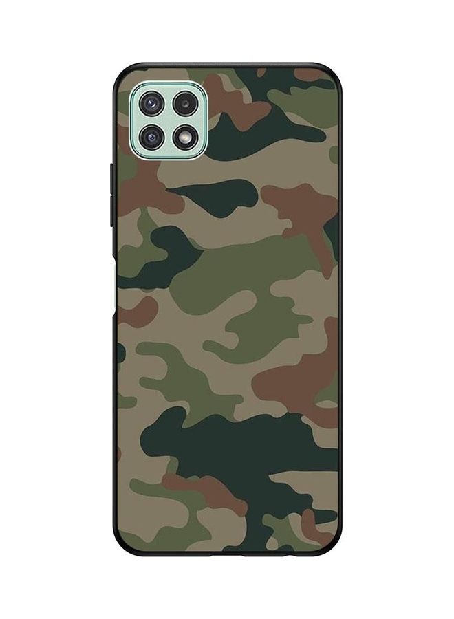 Covernex Samsung Galaxy A22 5G Protective Case Cover Printed Featuring Green & Brown Camouflage Pattern DESIGN_0126 - Image 1