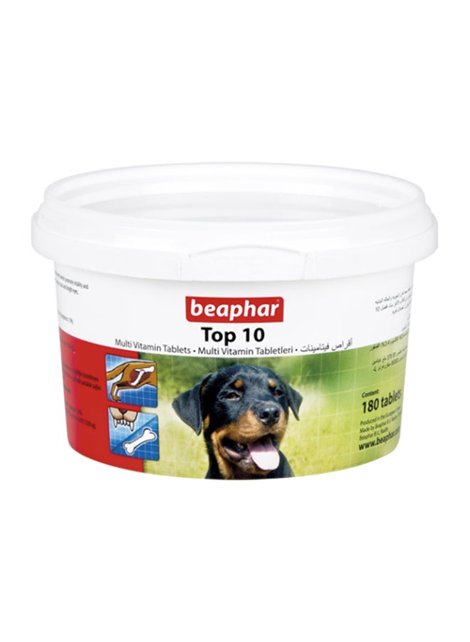 beaphar - Top 10 Dog Multivitamins 180 Tablet Multicolour 15cm - Image 1