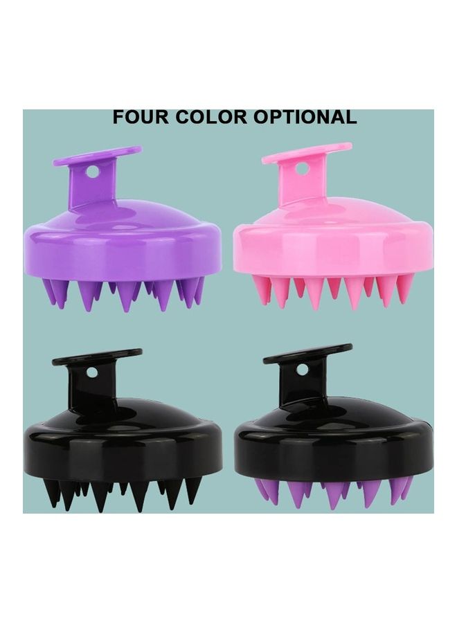 فرشاة شعر برأس من السيليكون المرن لتدليك فروة الرأس أرجواني سادة - Image 3