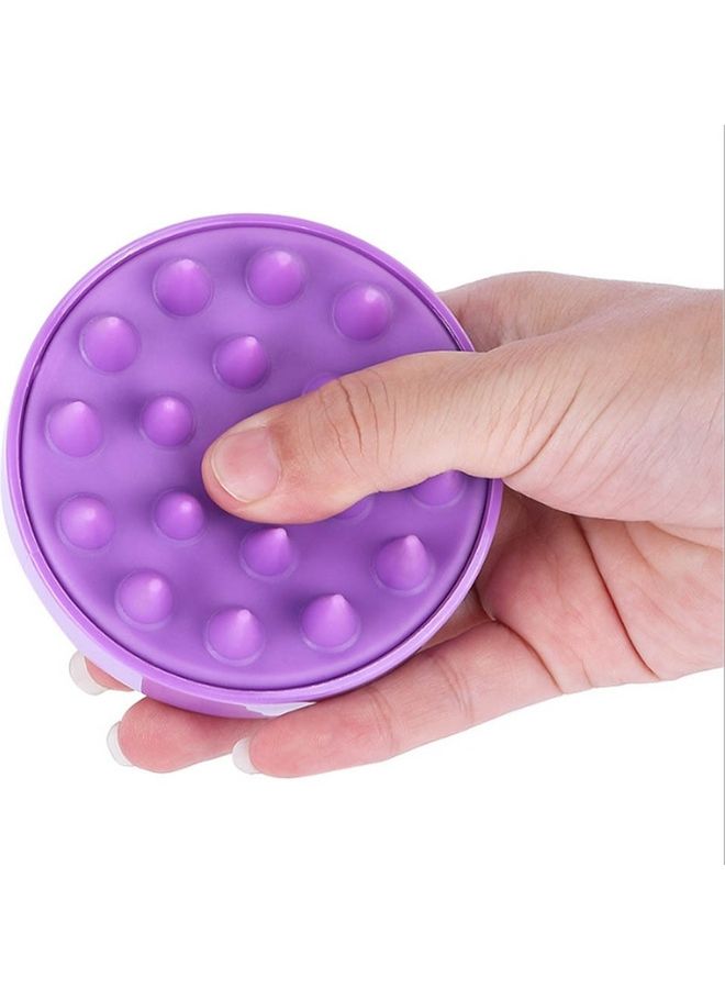 فرشاة شعر برأس من السيليكون المرن لتدليك فروة الرأس أرجواني سادة - Image 2