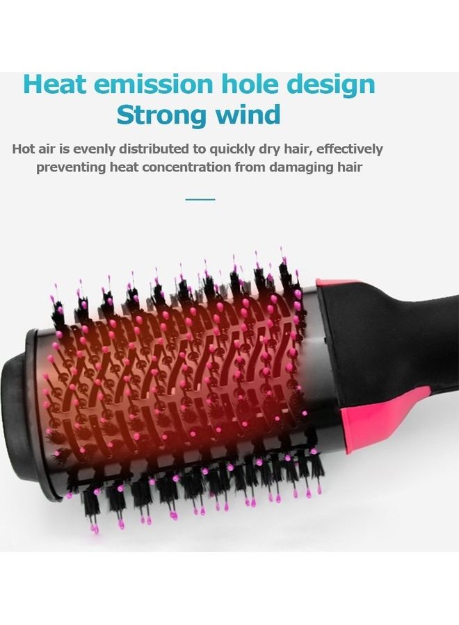 Generic Hot Hair Brush Styler for Straightening Curling Electric Blower Black/Pink  - Image 4