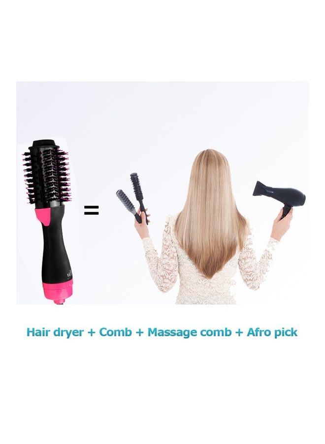 Generic Hot Hair Brush Styler for Straightening Curling Electric Blower Black/Pink  - Image 5