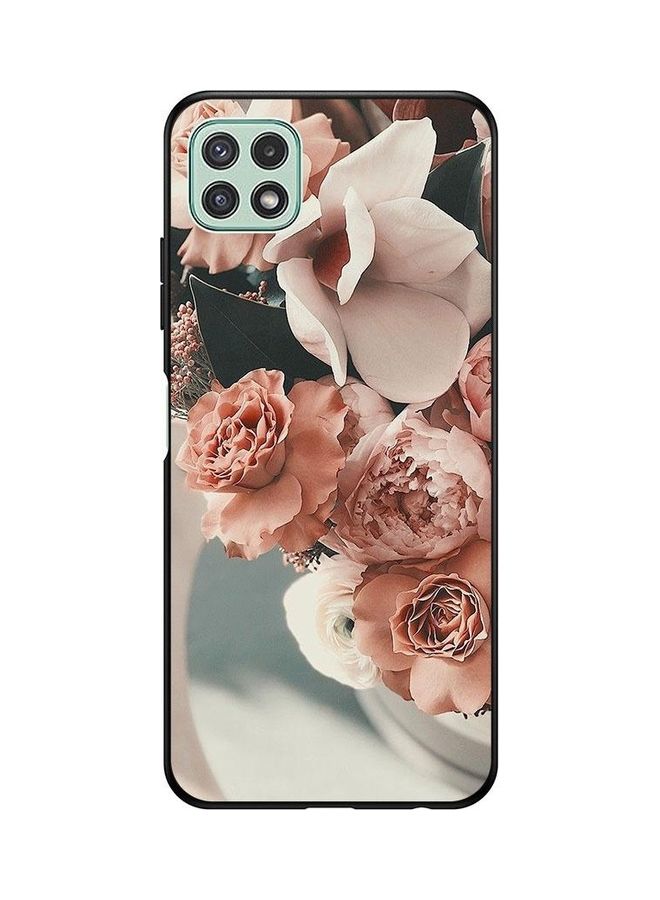 Covernex Samsung Galaxy A22 5G Protective Case Cover Printed Featuring Bouquet Of Peach Flowers DESIGN_0050 - Image 1