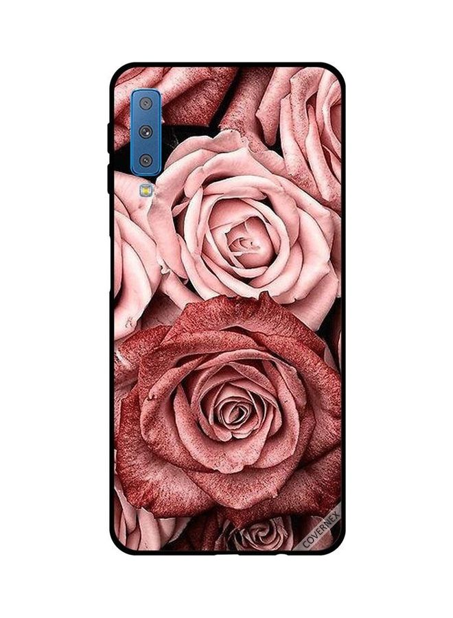 كوفرنيكس غطاء حماية واقٍ بطبعة زهور لهاتف سامسونج جالاكسي A7 إصدار 2018 متعدد الألوان - Image 1