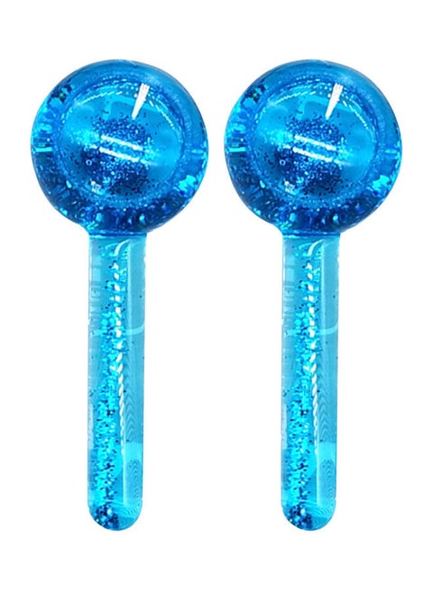 2-Piece Crystal Glass Ice Globe Facial Cold Hot Skin Massager Multicolour