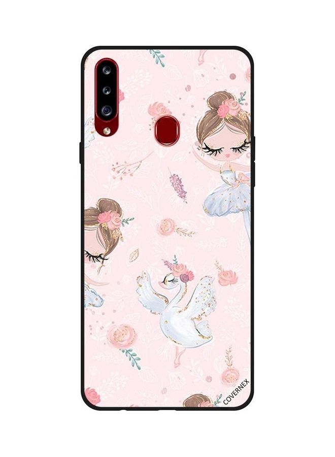 كوفرنيكس غطاء حماية واقٍ بطبعة فتاة جميلة وزهور لهاتف سامسونج جالاكسي A20s متعدد الألوان - Image 1