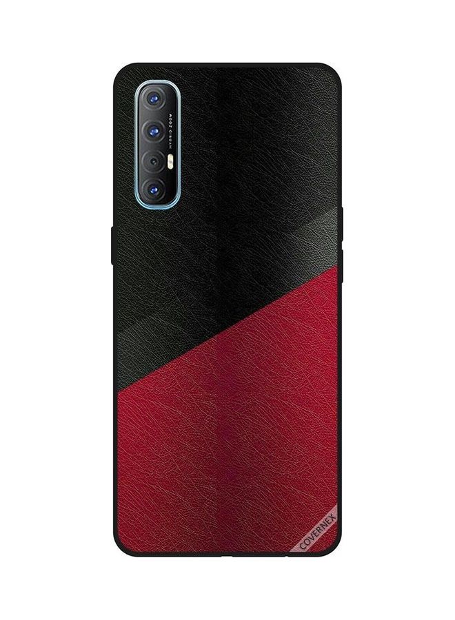 كوفرنيكس غطاء حماية واقٍ بتصميم جلد لهاتف أوبو رينو 3 برو أسود/أحمر - Image 1
