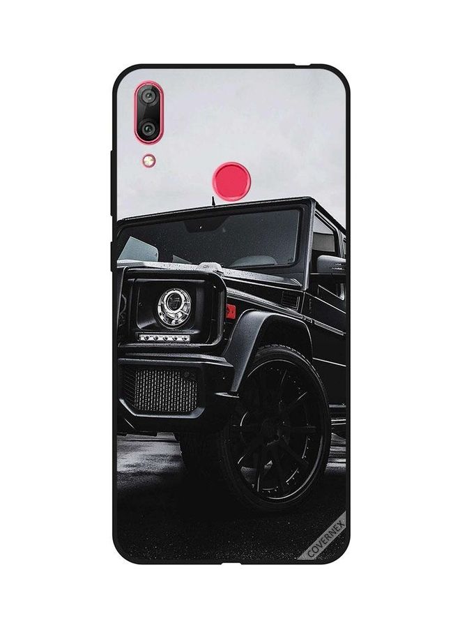 كوفرنيكس غطاء حماية واقٍ بطبعة سيارة جيب باللون الأسود لهاتف هواوي Y7 برايم 2019 متعدد الألوان - Image 1