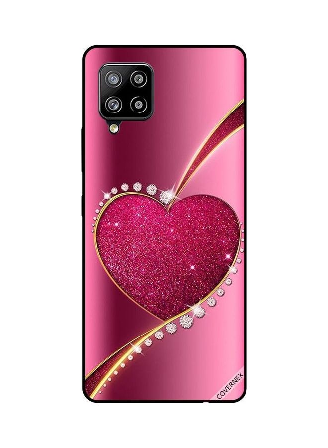 Covernex Samsung Galaxy M42 Protective Case Cover Printed Featuring 5G Pink Diamond Glitter Heart DESIGN_0222 - Image 1