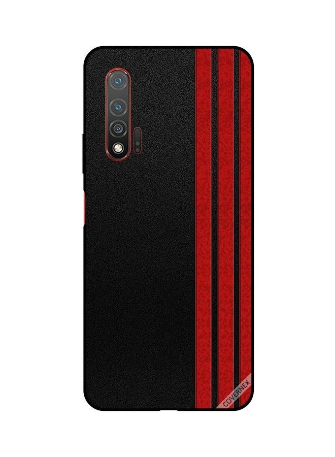 Covernex Three Red Vertical Strips Protective Case Cover For Huawei Nova 6 5G Multicolour
