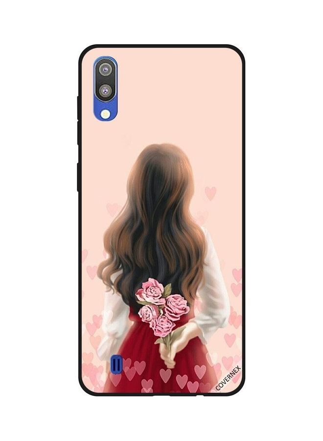 Covernex Samsung Galaxy M10 Protective Case Cover Printed Featuring Protective Case Cover Printed Featuring Girl Hiding Flowers DESIGN_0116 - Image 1
