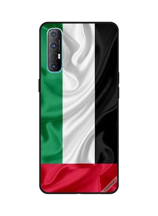 كوفرنيكس غطاء حماية واقٍ بطبعة قطعة قماش عليها علم دولة الإمارات العربية المتحدة، لهاتف أوبو رينو 3 برو متعدد الألوان - Image 1