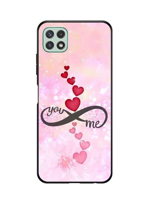 غطاء حماية واقٍ بطبعة عبارة "You Infinity Me" لهاتف سامسونج جالاكسي A22 متعدد الألوان