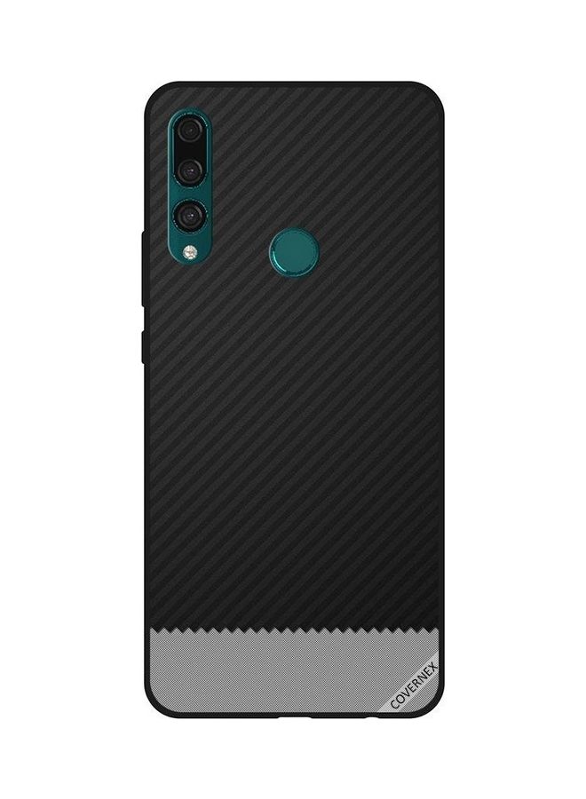 كوفرنيكس غطاء حماية واقٍ بطبعة مخططة ولون رمادي لهاتف هواوي Y9 برايم 2019 متعدد الألوان - Image 1