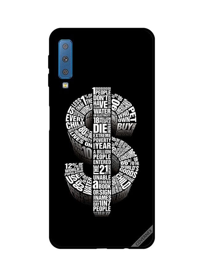 كوفرنيكس غطاء حماية واقٍ بطبعة علامة الدولار لهاتف سامسونج جالاكسي A7 ‏(2018) أسود/ أبيض - Image 1