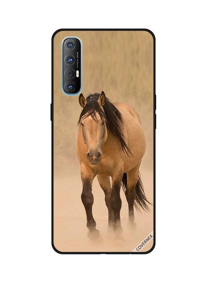 كوفرنيكس غطاء حماية واقٍ بتصميم حصان سباق لهاتف أوبو رينو 3 برو بني/ أسود - Image 1