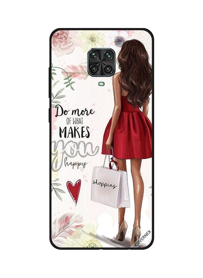 كوفرنيكس غطاء حماية واقٍ بتصميم عبارة "Shopping Makes Me Happy" لهاتف شاومي ريدمي نوت 9/9S برو متعدد الألوان - Image 1