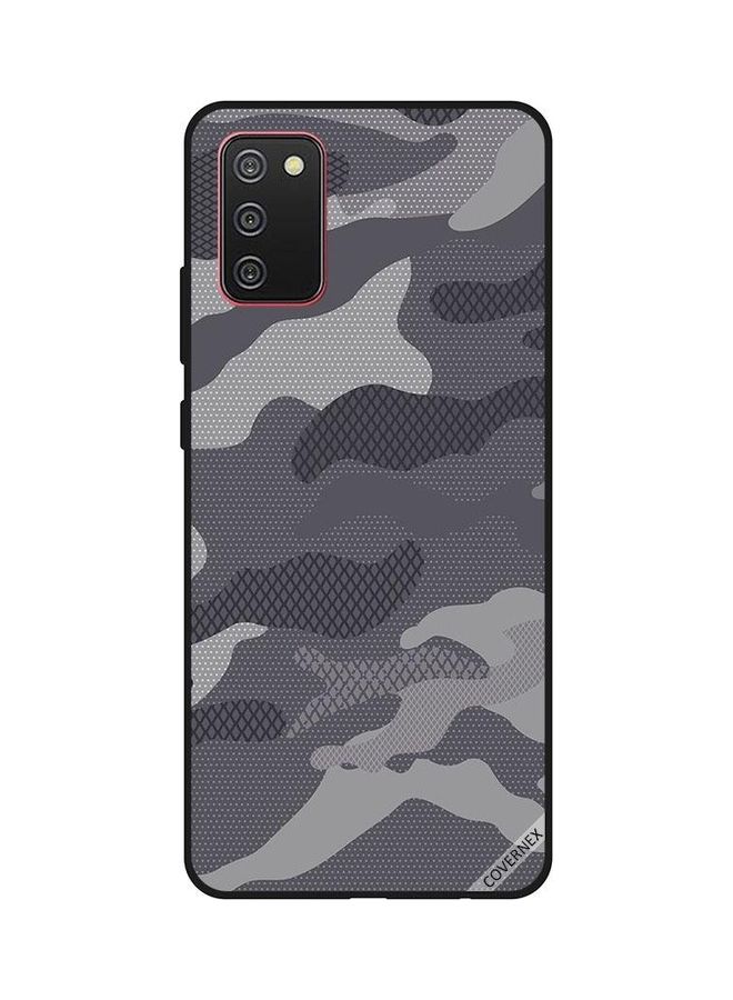 كوفرنيكس غطاء حماية واقٍ بتصميم كاموفلاج لهاتف سامسونج جالاكسي A02s/F02s رمادي - Image 1