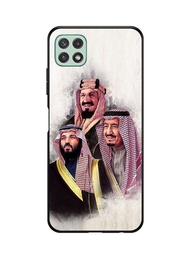 كوفرنيكس غطاء حماية واقٍ بطبعة الأمير محمد، والملك سلمان، والملك عبد العزيز آل سعود لهاتف سامسونج جالاكسي A22 متعدد الألوان - Image 1