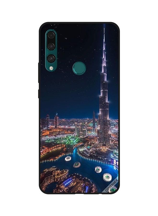 كوفرنيكس غطاء حماية واقٍ بتصميم منظر ليلي لوسط المدينة لهاتف هواوي Y9 برايم 2019 متعدد الألوان - Image 1