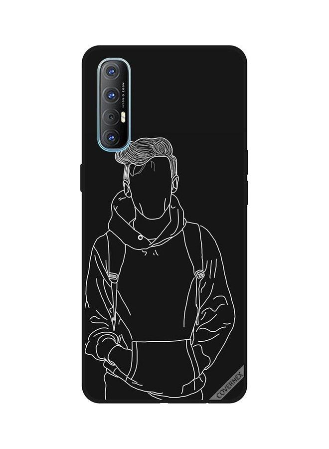 كوفرنيكس غطاء حماية واقٍ بطبعة رسمة لشاب يرتدي جاكيت لهاتف أوبو رينو 3 برو متعدد الألوان - Image 1