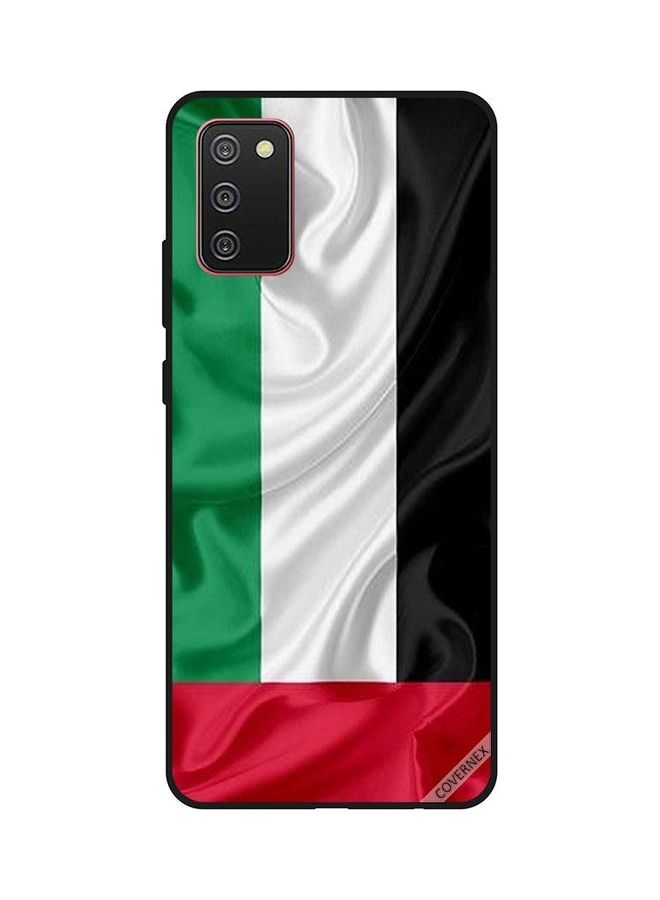 كوفرنيكس غطاء حماية واقٍ بطبعة علم الإمارات العربية المتحدة بنمط قماش لهاتف سامسونج جالاكسي A02s/F02s متعدد الألوان - Image 1