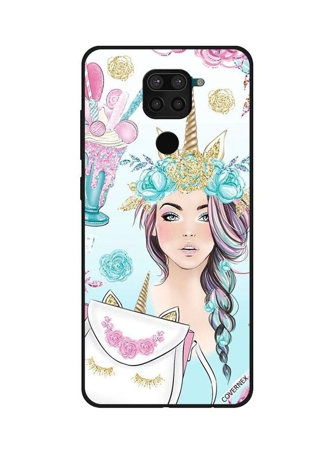 كوفرنيكس غطاء حماية واقٍ بطبعة فتاة بطوق شعر على شكل يونيكورن لهاتف شاومي ريدمي نوت 9 متعدد الألوان - Image 1