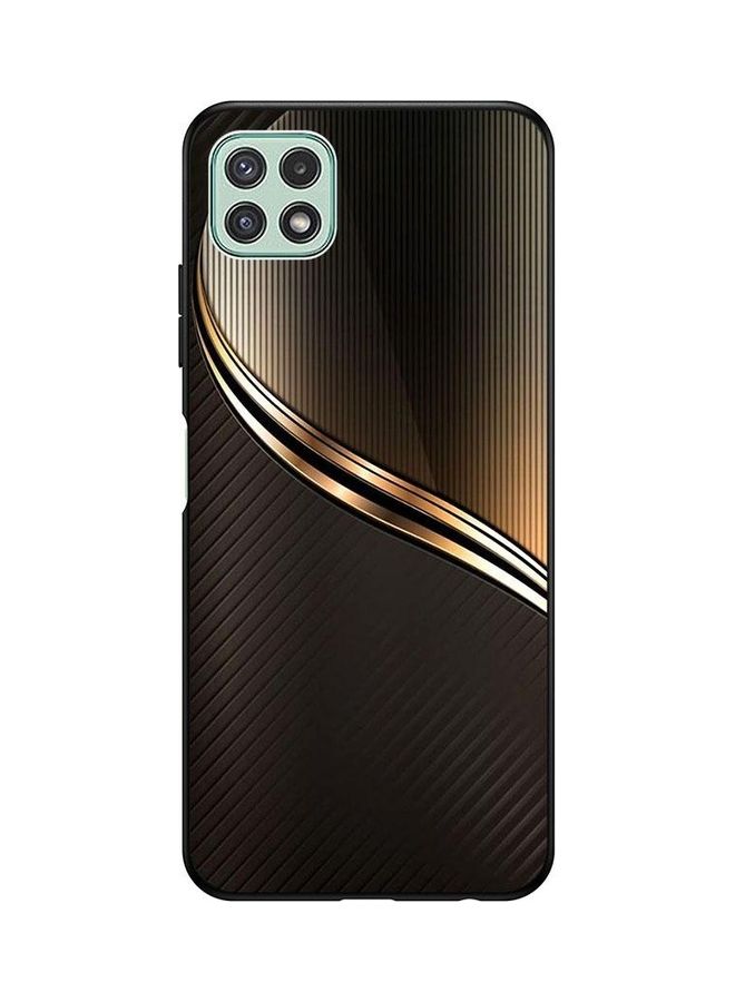 Covernex Steel Pattern Protective Case Cover For Samsung Galaxy A22 5G Black/Gold - Image 1