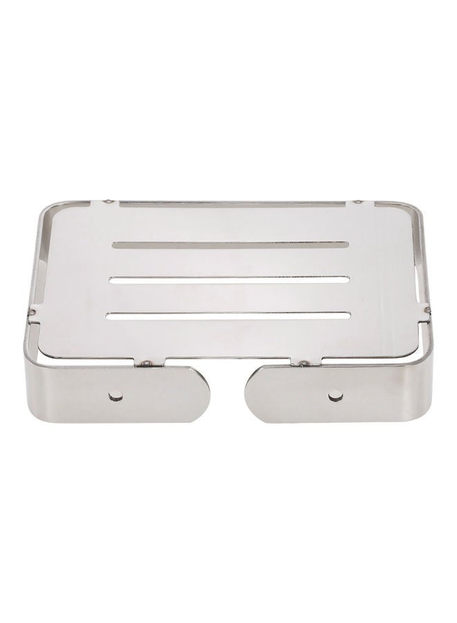 Stainless Steel Wall Mounted Drain Soap Dish Silver 13.3 X 9.5 X 2.3cm - Image 5
