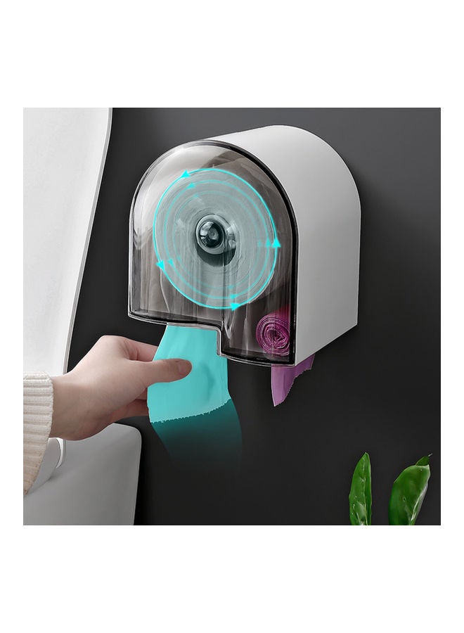 Wall Mounted Paper Towel Dispenser White/Black 17.5 X 15.5 X 17cm
