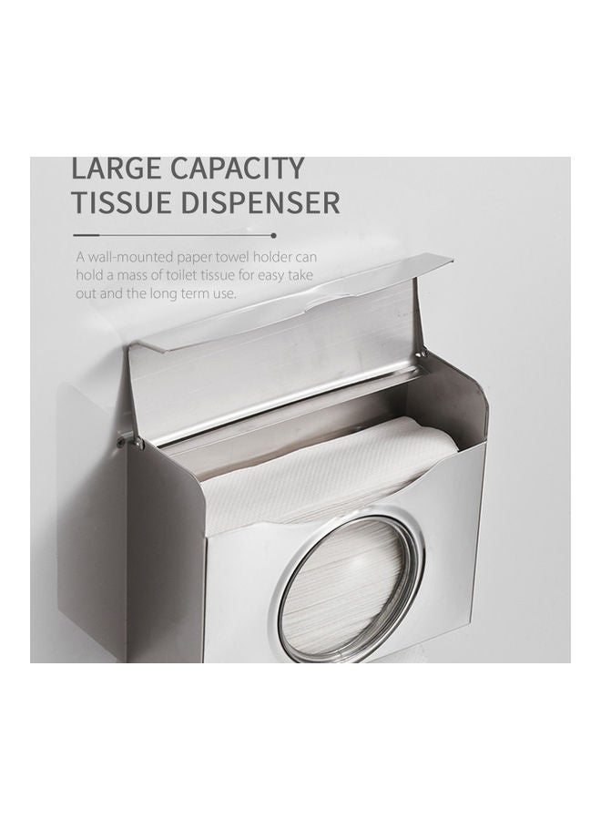 Generic - Wall Mounted Dual Dispensing Paper Towel Holder Silver 24 X 20 X 9.5cm - Image 1