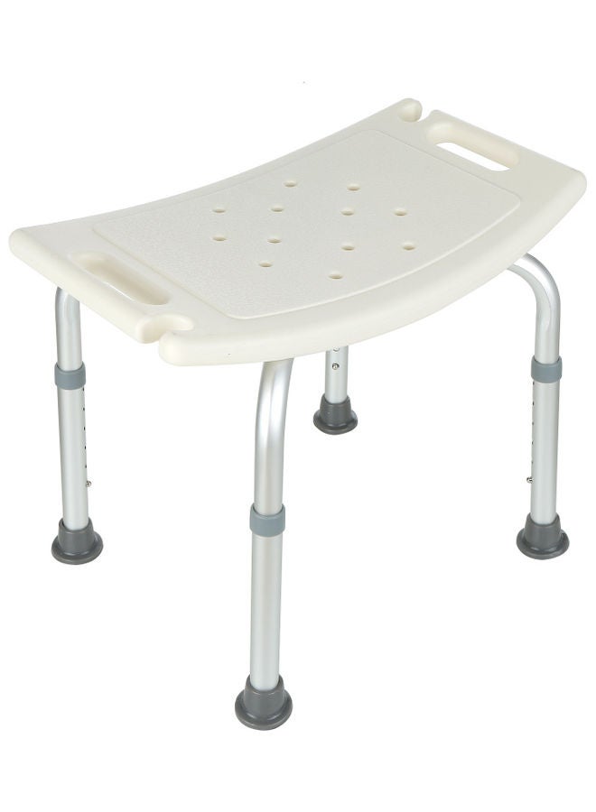 7 Gears Height Adjustable Bathroom  Chair Bench White 20.08 x 12.2inch  - Image 1