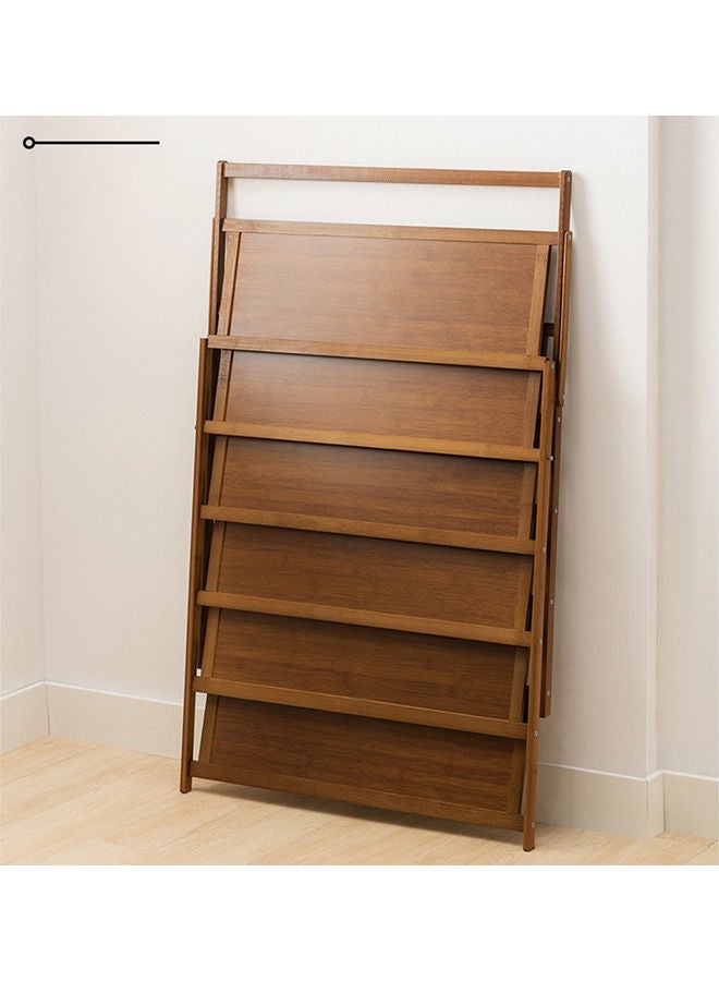 LINGWEI 4 Tier Foldable Shoe Rack Brown - Image 3