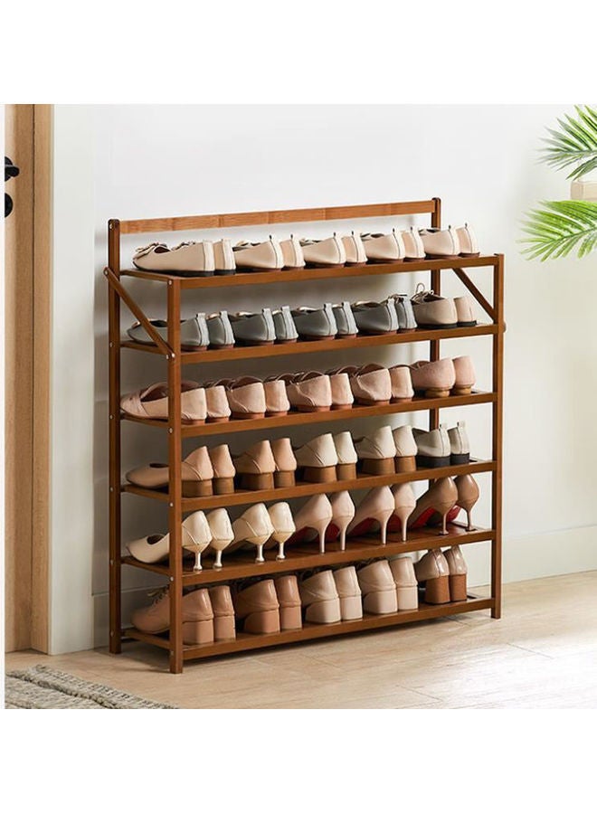 LINGWEI 6 Tier Foldable Shoe Rack Brown - Image 3