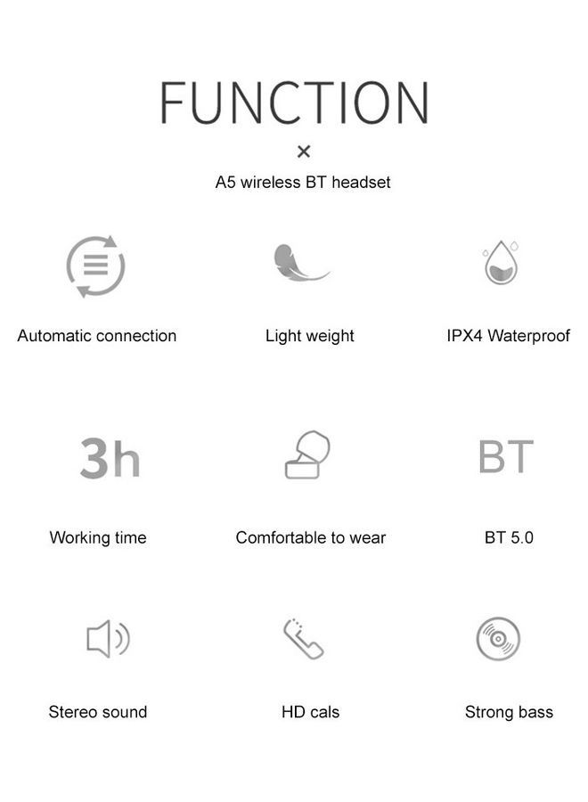 Generic - A5 TWS Touch-Controlled True Wireless BT Headphones - Image 1