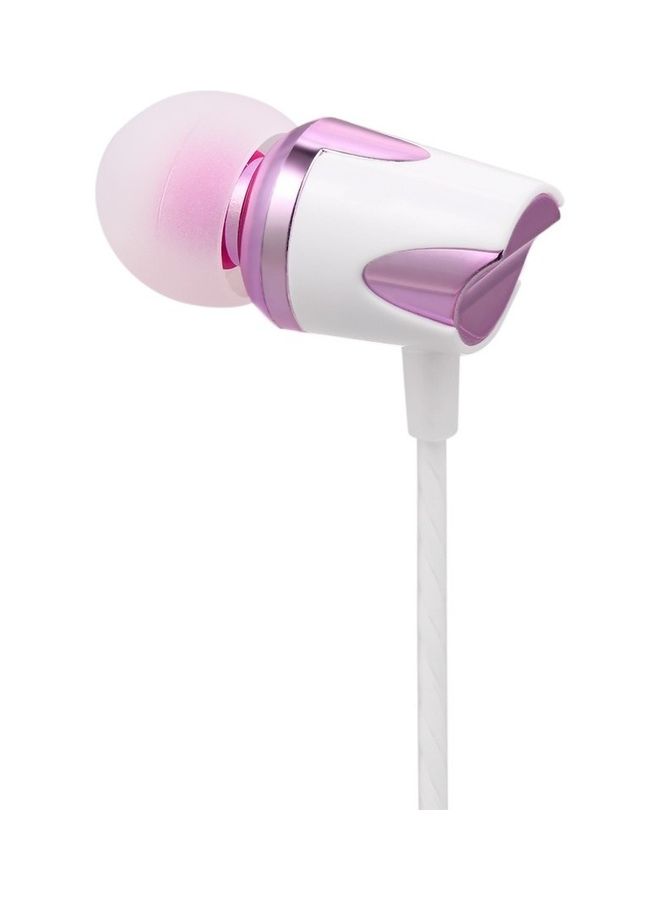 سماعة أذن داخلية سلكية محمولة بمنفذ USB Type-C مزودة بميكروفون أرجواني/ أبيض - Image 2